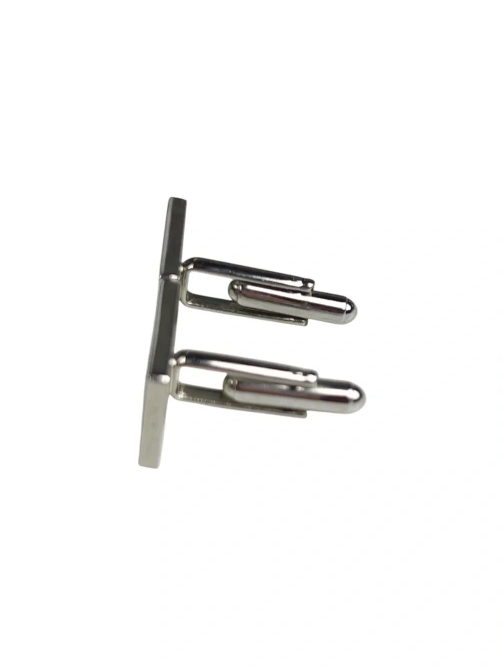 Men's Vintage Silver Rectangular Wave Pattern Cufflinks